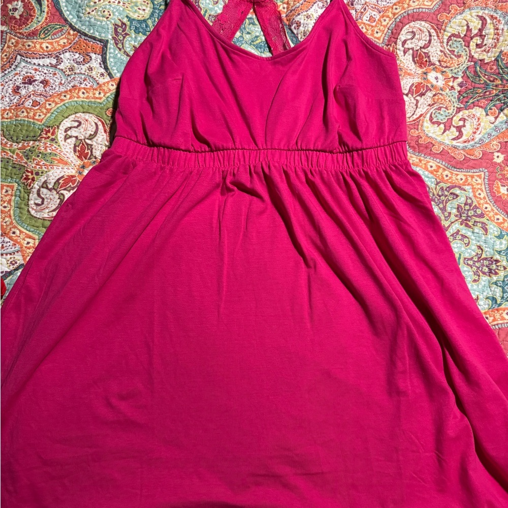 Comfy Cotton Lace-Back Chemise